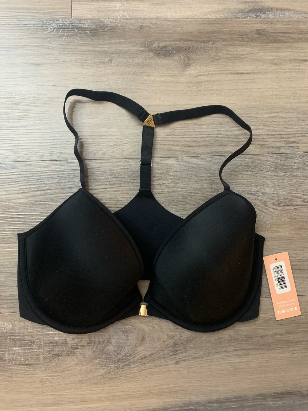 ThirdLove 24/7 Classic Racerback Front-Closure Bra in Black Size 32E